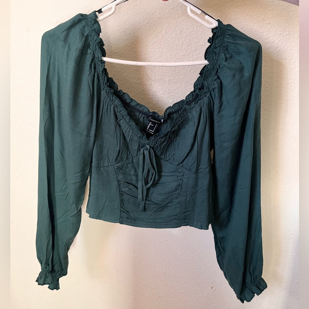 Ruffle Smocked Babydoll Crop Top